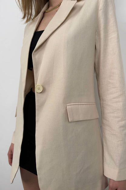Linnen Blazer voor Vrouwen Modern en Stijlvol