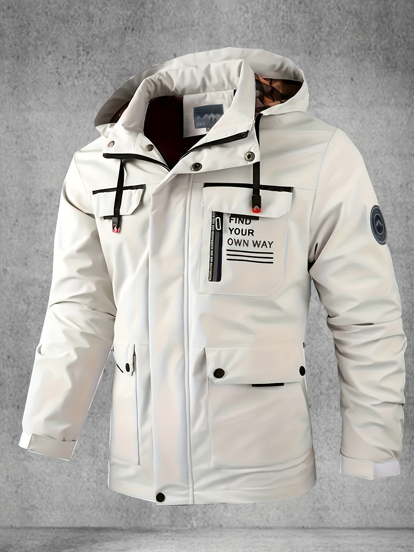 Waterdichte Softshell Jas voor Heren met Capuchon en Zakken - Mode Vibes