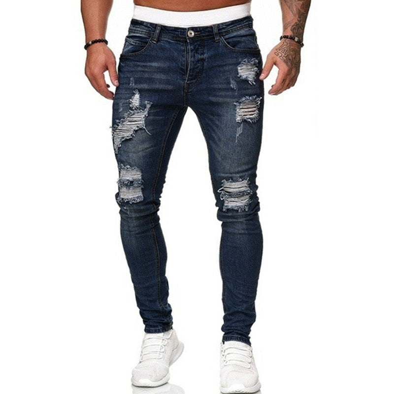 Kokerjeans van denim voor mannen - Mode Vibes