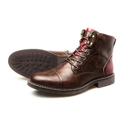 Timo | Heren Enkellaarzen in de kleur Bordeaux voor heren in Casual stijl ideaal voor de winter