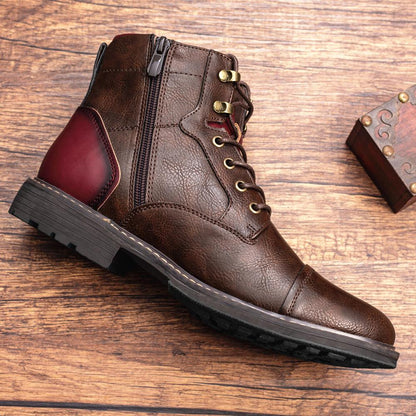 Timo | Heren Enkellaarzen in de kleur Bordeaux voor heren in Casual stijl ideaal voor de winter