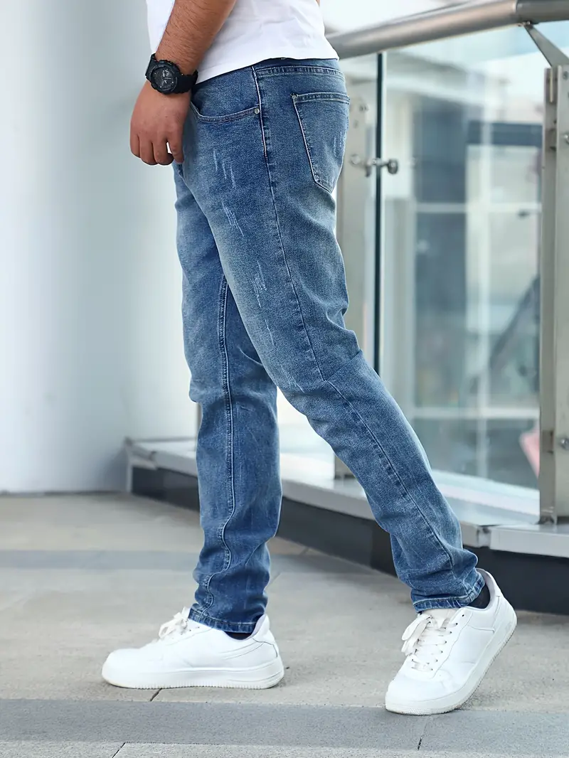 Slim Fit Jeans Heren Comfortabele Denim Stof