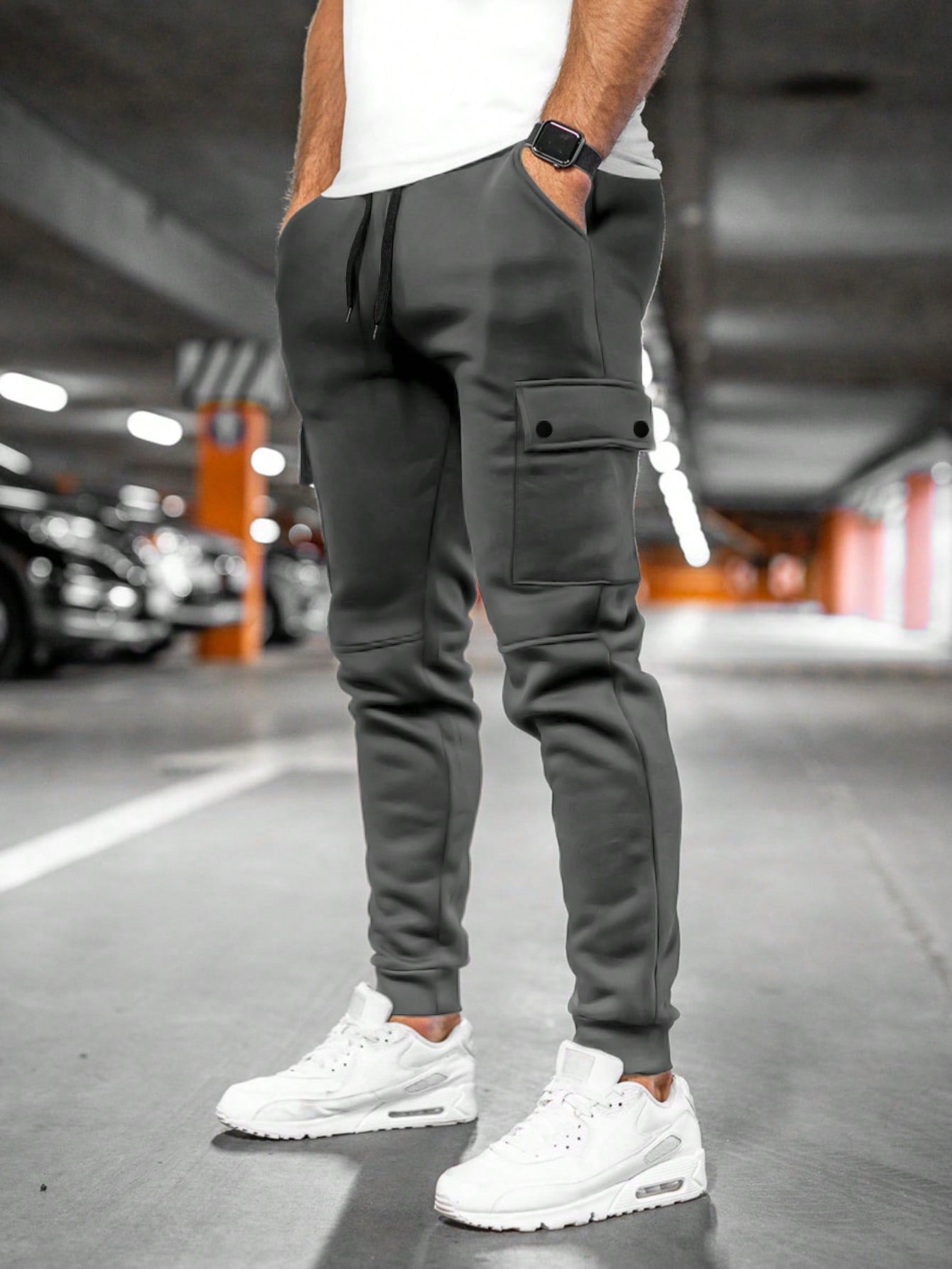 Heren Joggingbroek met Omslagzak en Elastische Band - Mode Vibes