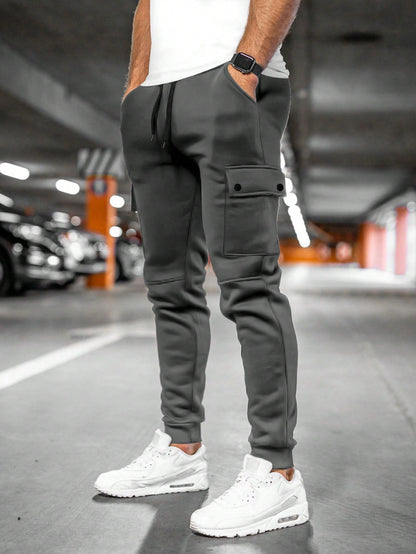 Heren Joggingbroek met Omslagzak en Elastische Band - Mode Vibes
