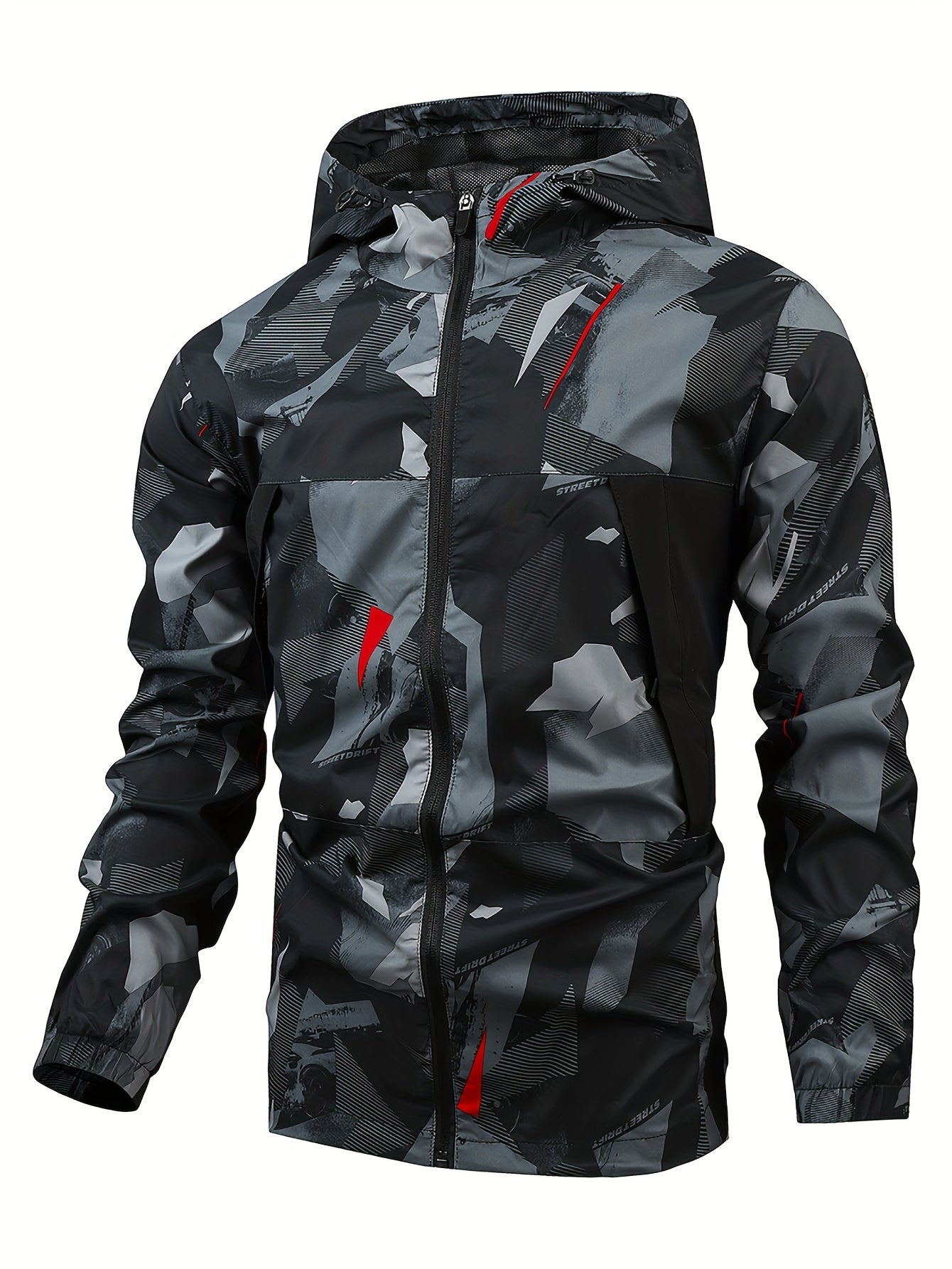 Heren Zip-Up Jas Gehoord met Kleurblok Ontwerp - Mode Vibes