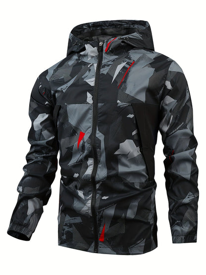 Heren Zip-Up Jas Gehoord met Kleurblok Ontwerp - Mode Vibes