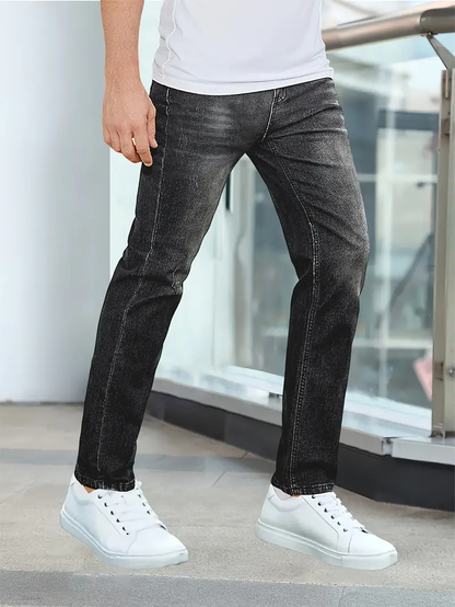 Slim Fit Jeans Heren Comfortabele Denim Stof