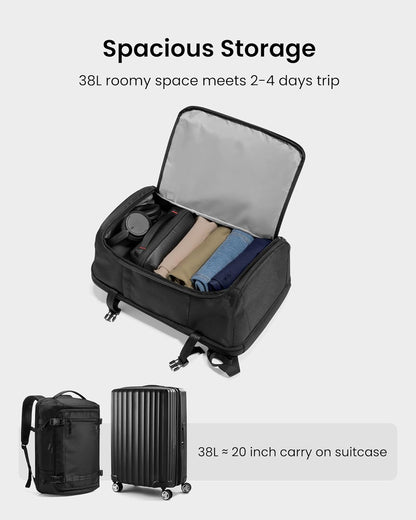 Reisrugzak 38L Handbagage TSA Laptopvak Licht Gewicht