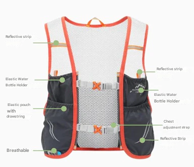 Trailrunvest Hardloopvest StridePack voor Lange Afstanden