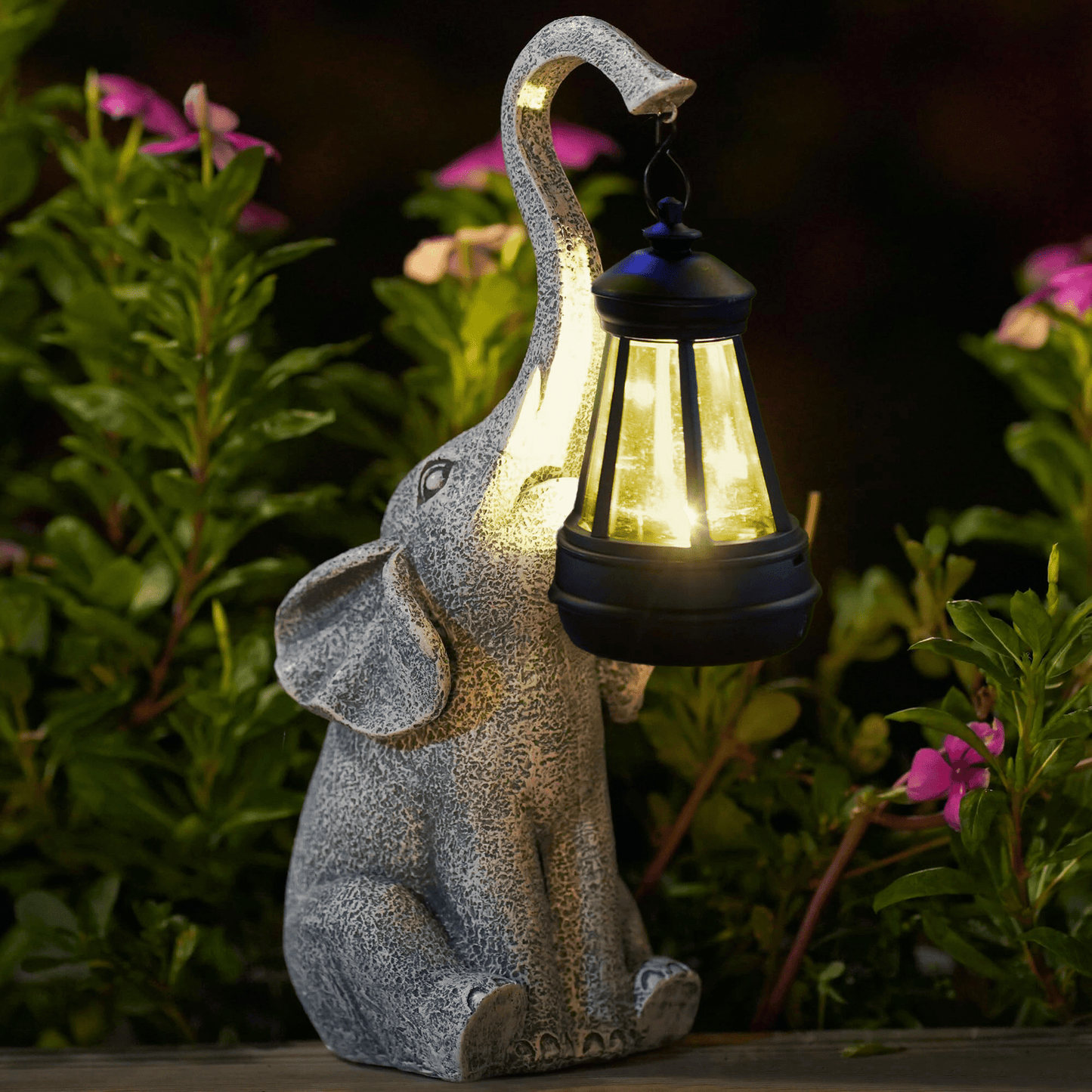 Tuinlamp Zonnelamp met Warme Gloed Elephant Design - Mode Vibes