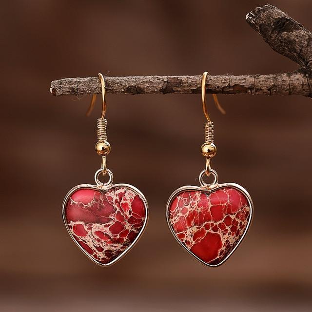 Jaspis Oorbellen Rood Sienna Kleurig