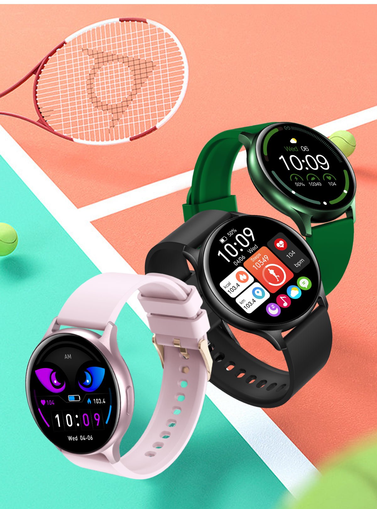 Bluetooth Smartwatch Fitnesstracker met Hartslagmeter