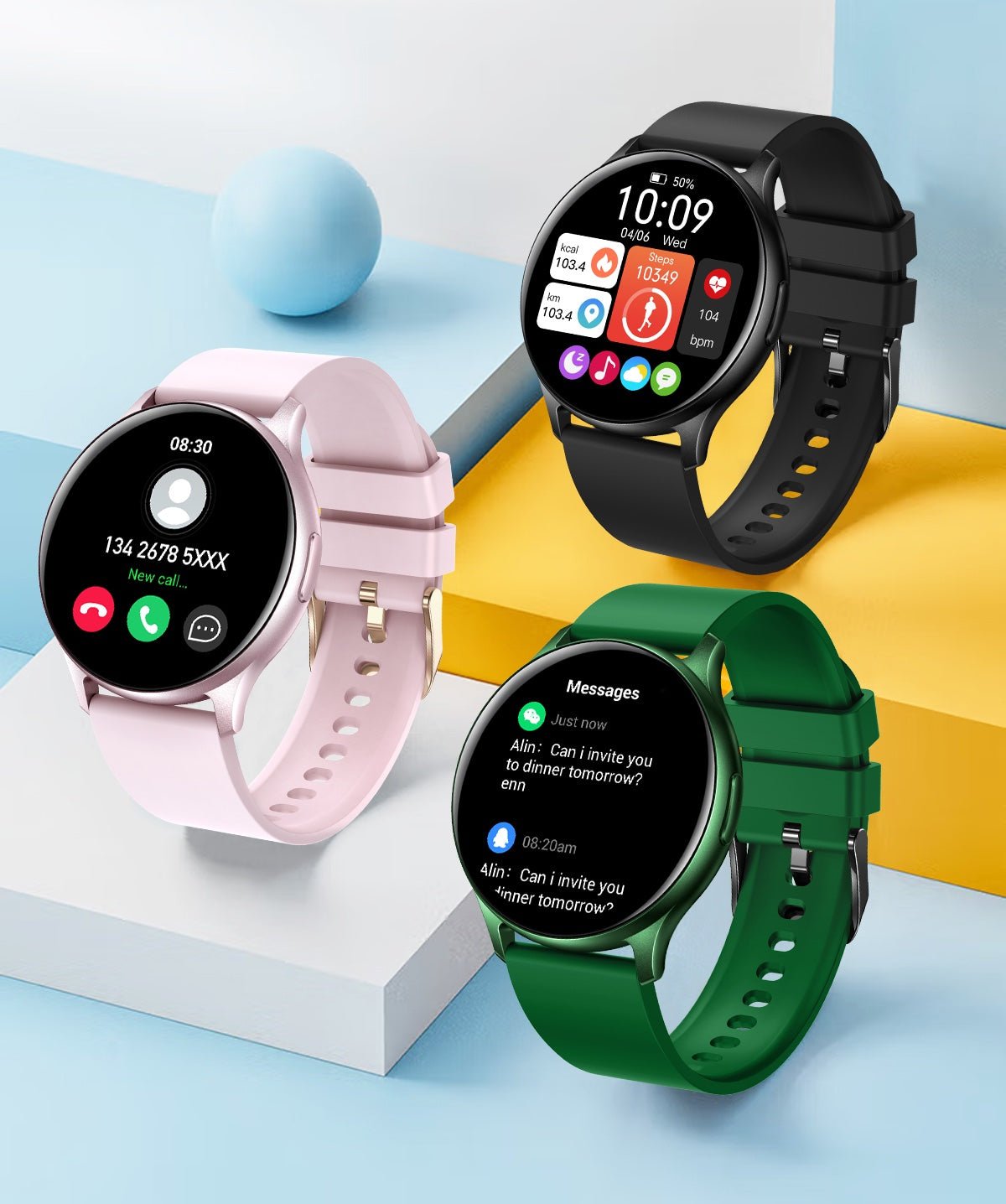 Bluetooth Smartwatch Fitnesstracker met Hartslagmeter