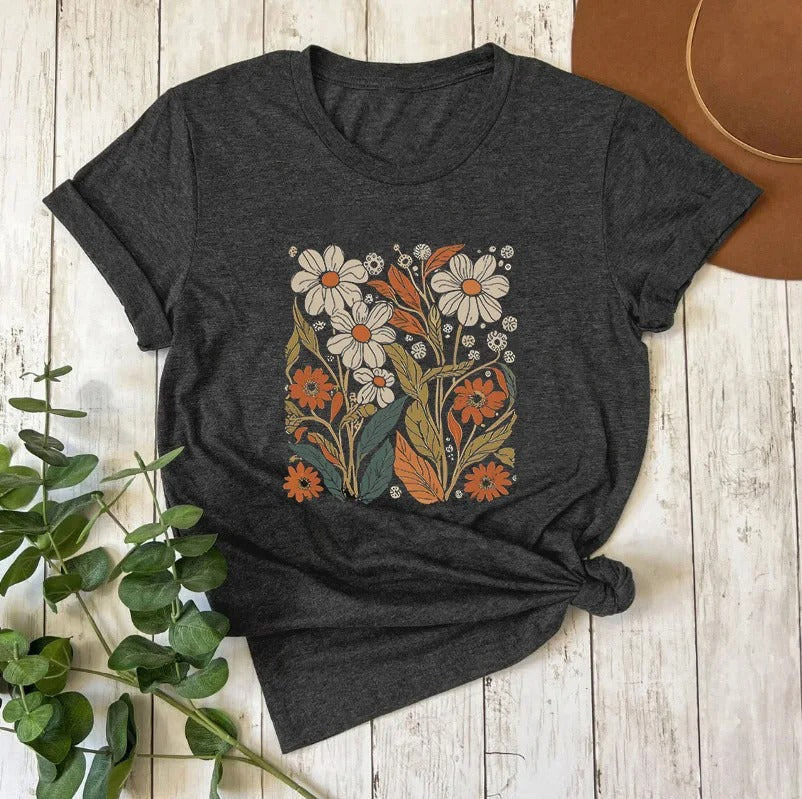 Vrouwen Bloemen Shirt Vintage Stijl