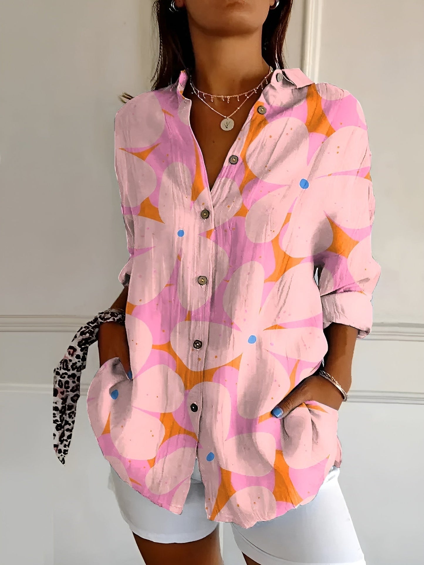 Camicia Elegante Bianca | Camicia a Bottone Lunga Donna 2