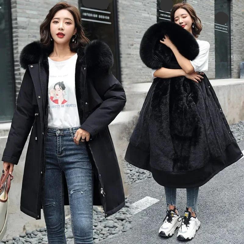 Donzen Winterjas met Bontkraag Warm en Stijlvol - Mode Vibes