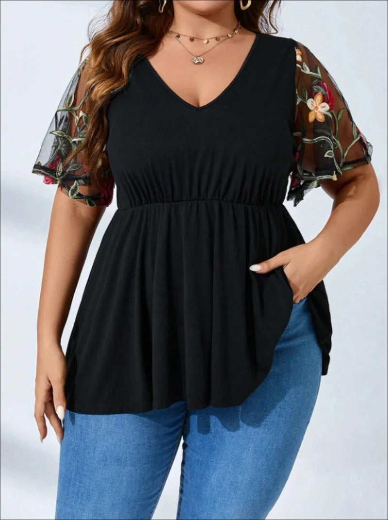 Dames Shirt V-Hals Mesh Luchtig Zomerse Stijl - Mode Vibes
