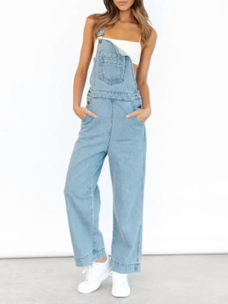 Jeans Jumpsuit Dame Blauw Comfortabel - Mode Vibes