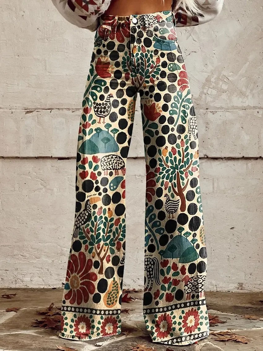 Retro Broek Wijde Pijpen Dames Jeans - Mode Vibes