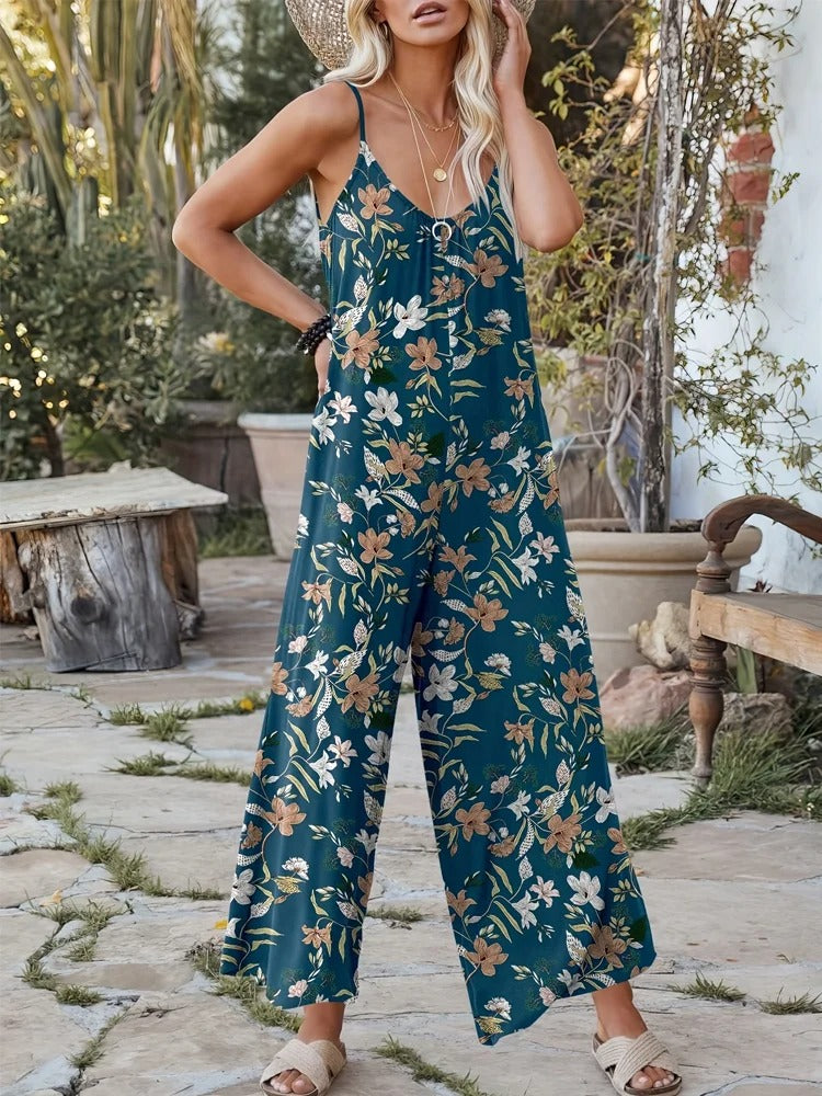 Mouwloze Jumpsuit Zomerse Dameskleding Met Print