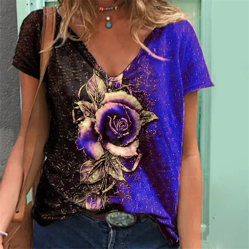 Dames Overhemd met V-hals Elegante Stijl