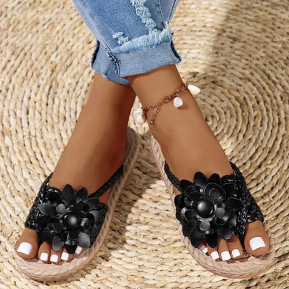 Vrouwelijke Sandalen met Bloemenpatroon Zomer