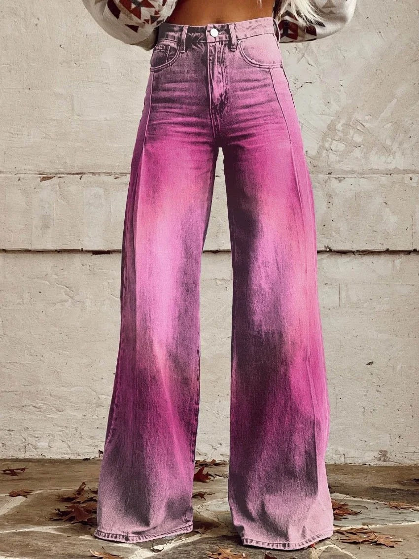 Retro Broek Wijde Pijpen Dames Jeans