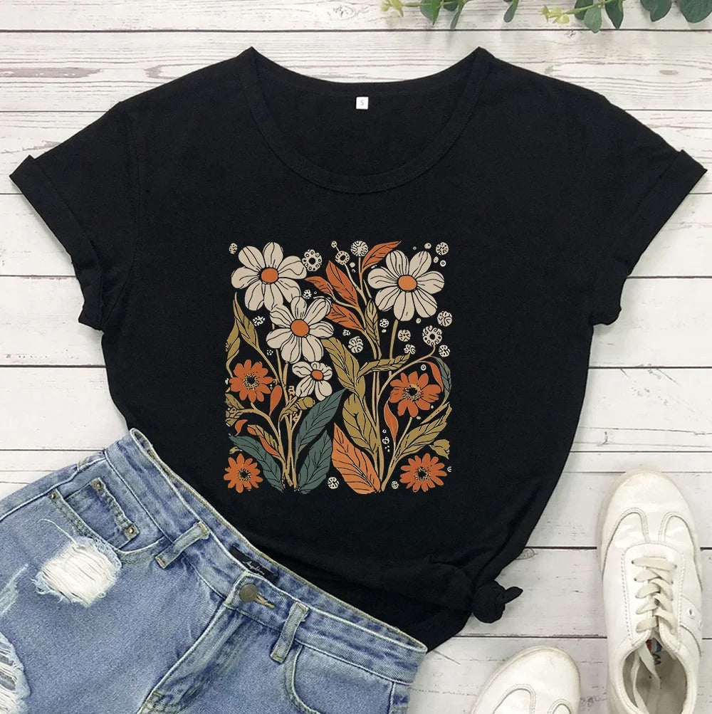 Vrouwen Bloemen Shirt Vintage Stijl - Mode Vibes