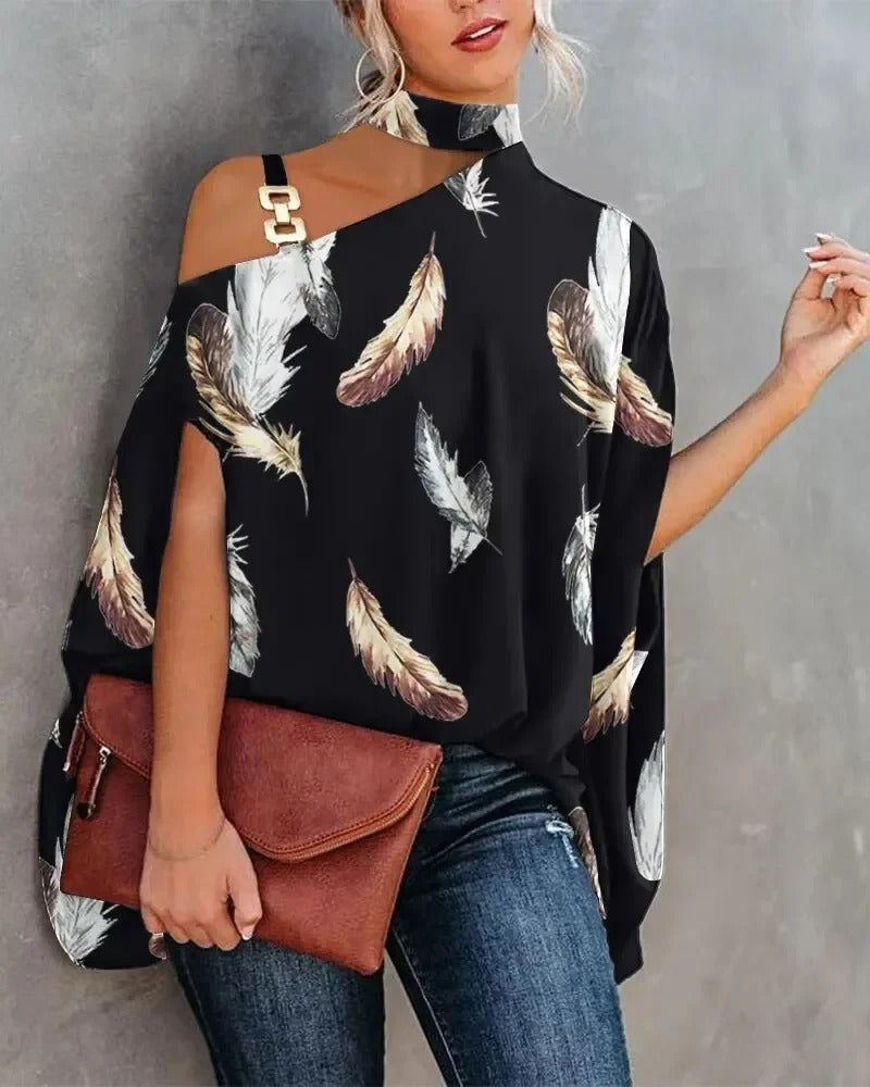 Vrouwelijke Off-the-Shoulder Top Elegante Stijl