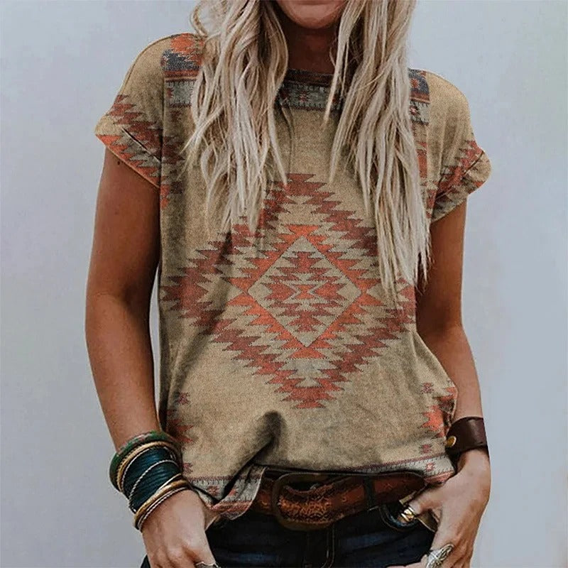 Vrouwelijke Top met Vintage Print