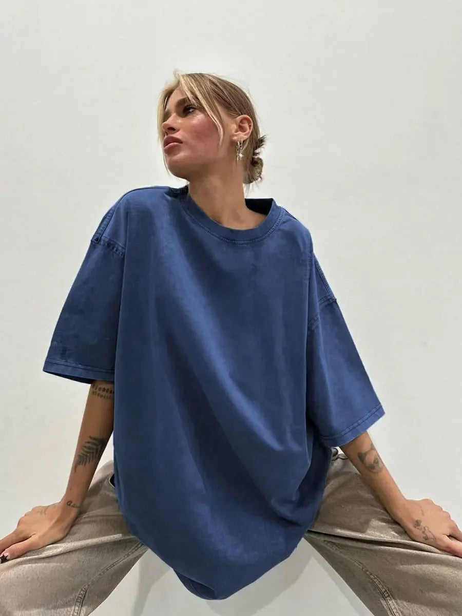 Katoenen T-shirt Retro Stijl voor Dames