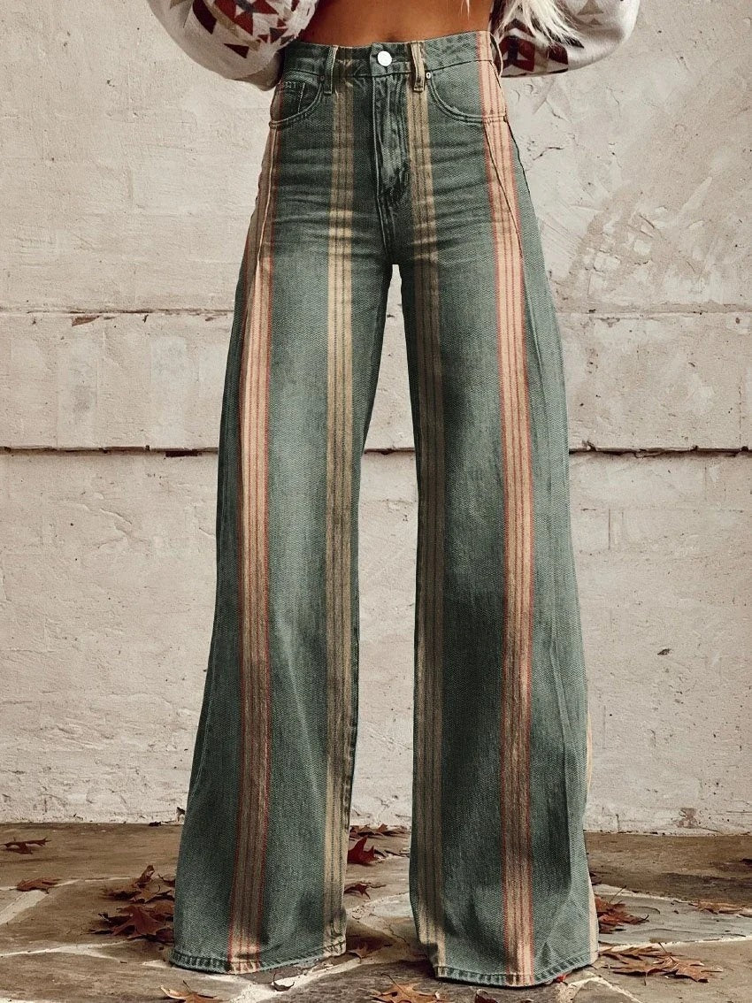 Retro Broek Wijde Pijpen Dames Jeans