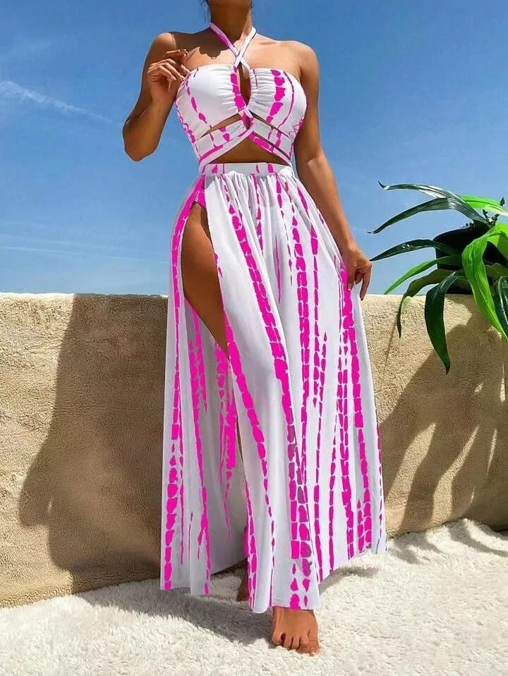 Dames Badpak - Strandcover-up Bikini Set