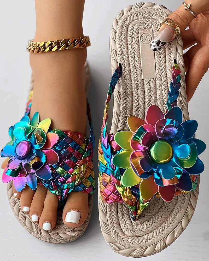Vrouwelijke Sandalen met Bloemenpatroon Zomer - Mode Vibes