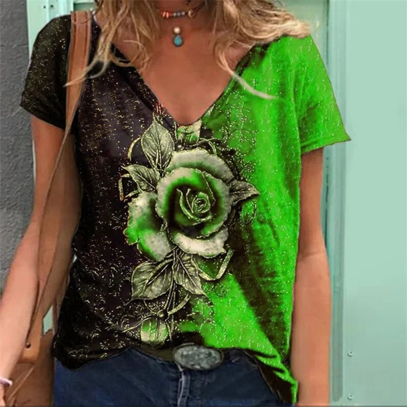 Dames Overhemd met V-hals Elegante Stijl