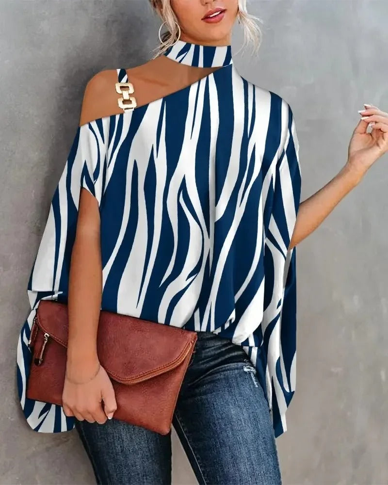 Vrouwelijke Off-the-Shoulder Top Elegante Stijl