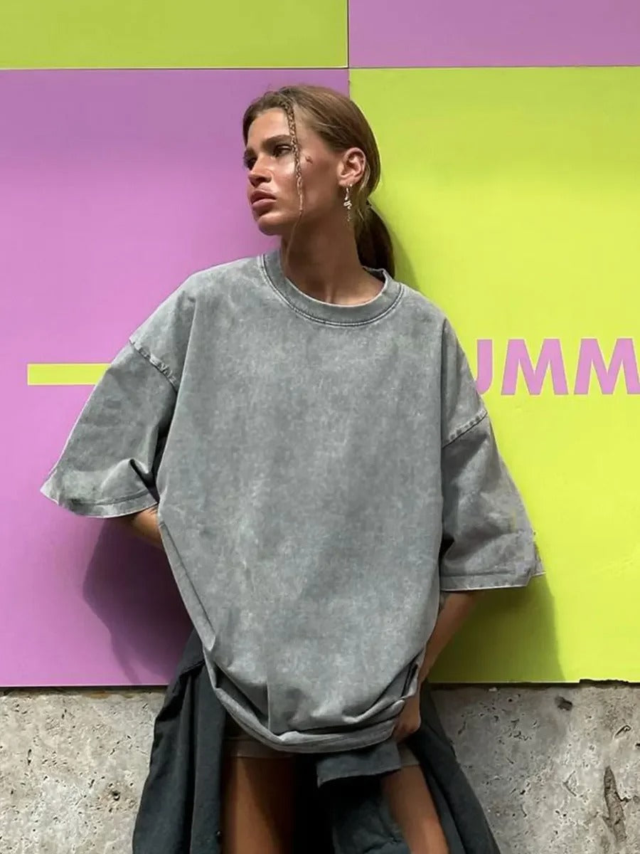 Katoenen T-shirt Retro Stijl voor Dames - Mode Vibes