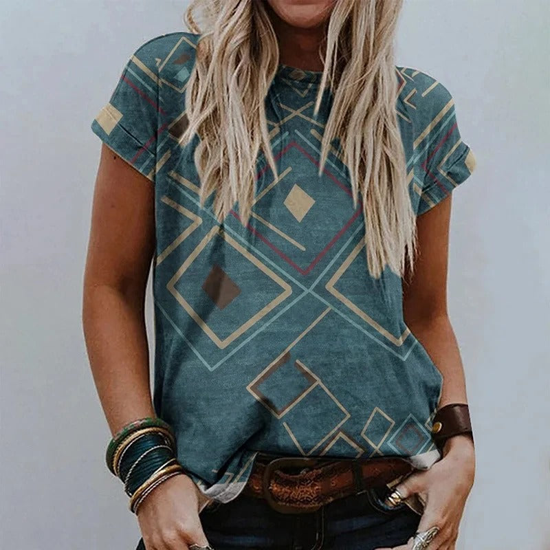 Vrouwelijke Top met Vintage Print
