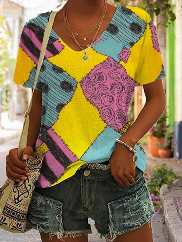 Dames Overhemd Patchwork Print Vrouwelijk