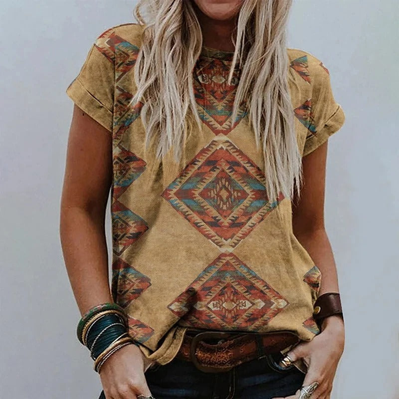 Vrouwelijke Top met Vintage Print