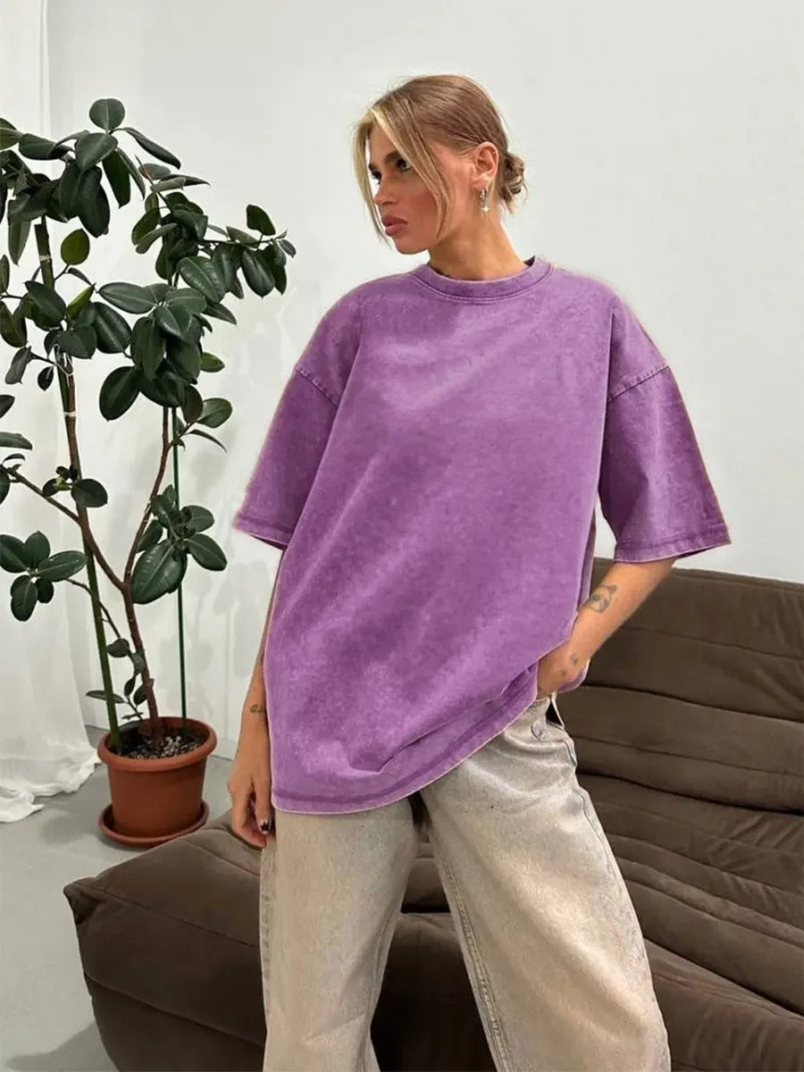 Katoenen T-shirt Retro Stijl voor Dames