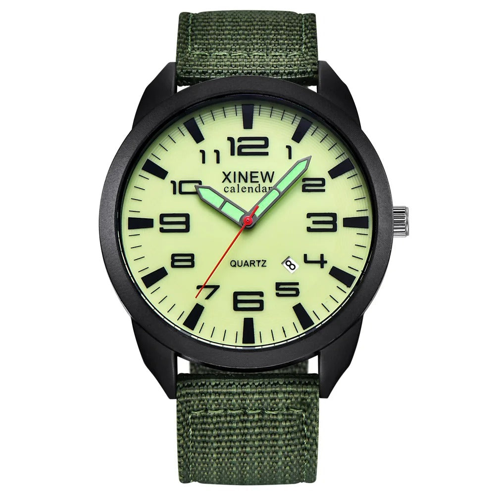 Quartz Horloge met Lichtgevende Wijzerplaat en Datumfunctie