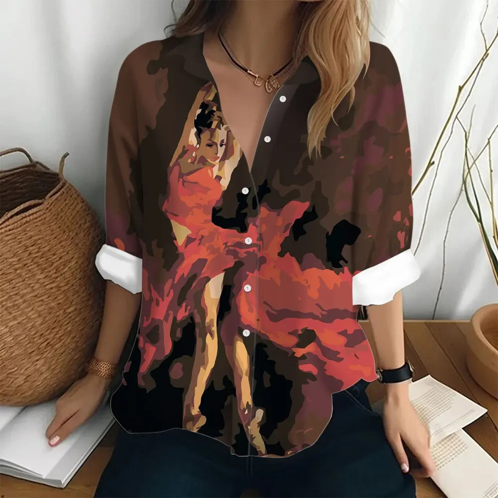 Vrouwenshirt Lange Mouwen Rosemary Stijl