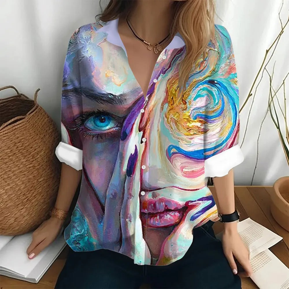 Vrouwenshirt Lange Mouwen Rosemary Stijl
