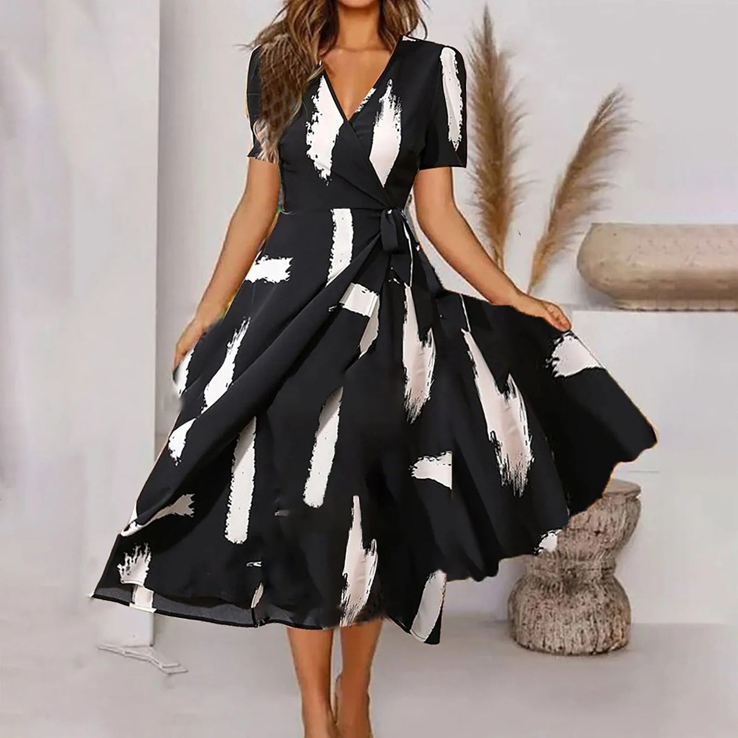 Maxi Jurk Dames Vintage Print Zomerjurk Lange Jurk - Mode Vibes