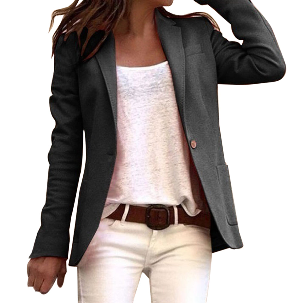 Dames Blazer Smal Model Lange Mouwen Werk Outfit
