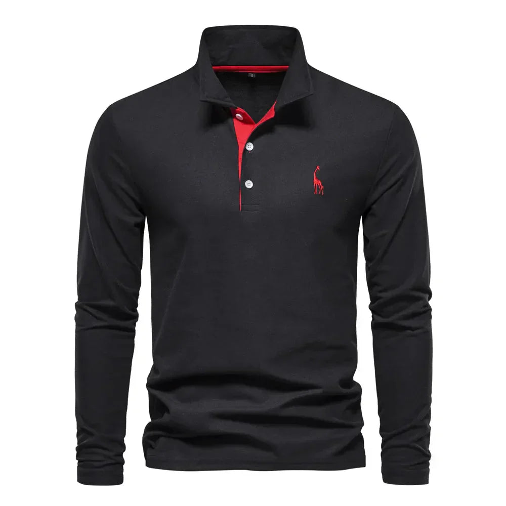 Heren Poloshirt Lange Mouwen Klassiek Stijl - Mode Vibes