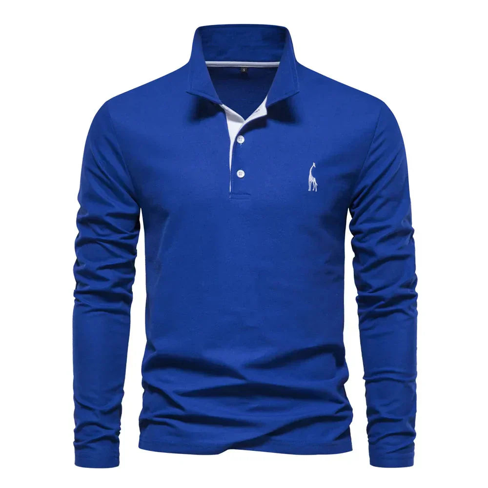 Heren Poloshirt Lange Mouwen Klassiek Stijl
