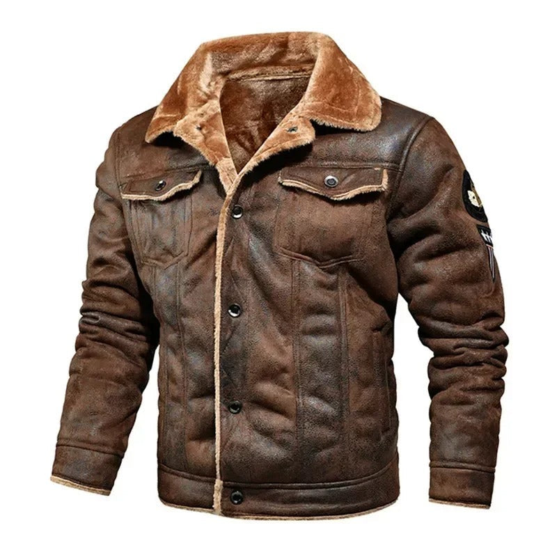 Leren Jas Oversized Luxe met Fluwelen Voering