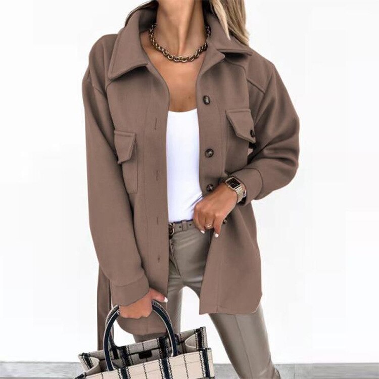 Wollen Look Jas voor Dames Stijlvol en Warm
